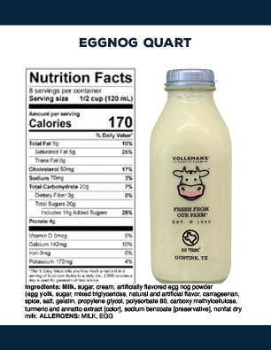 Nutritional Facts Eggnog